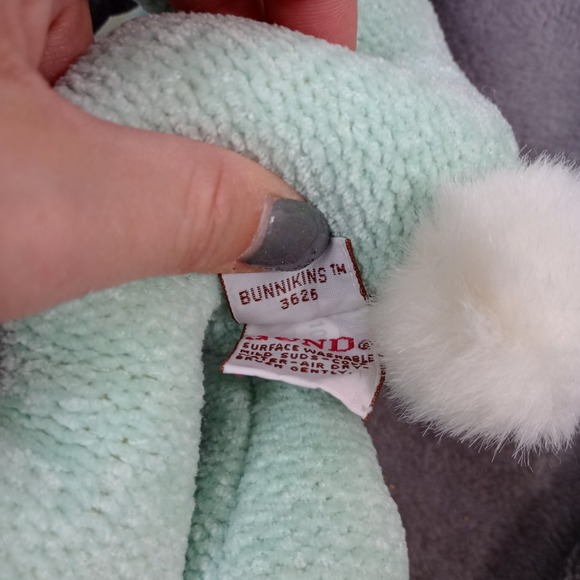 GUND Plush Bunny Rabbit Bunnikins 3626 Greenish Blue Stuffed Animal with Bow 14" - Picture 8 of 8